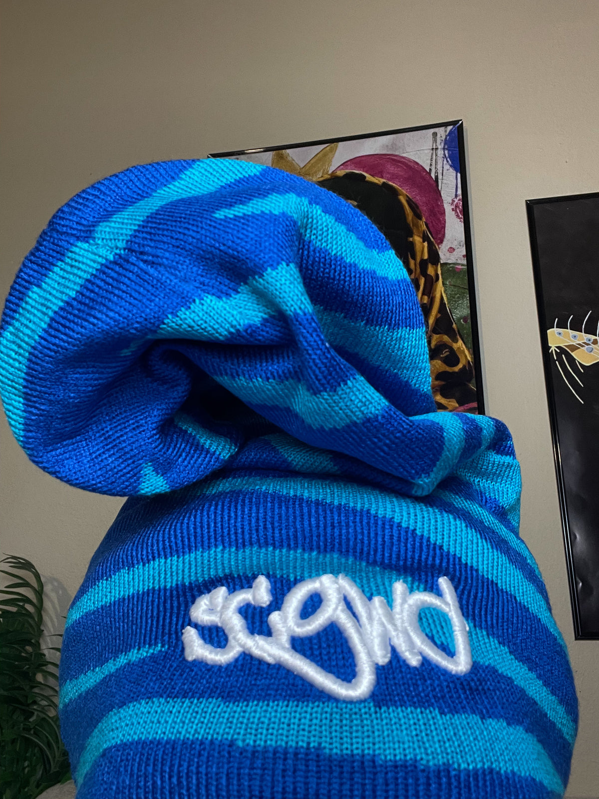 Double Blue Beanie