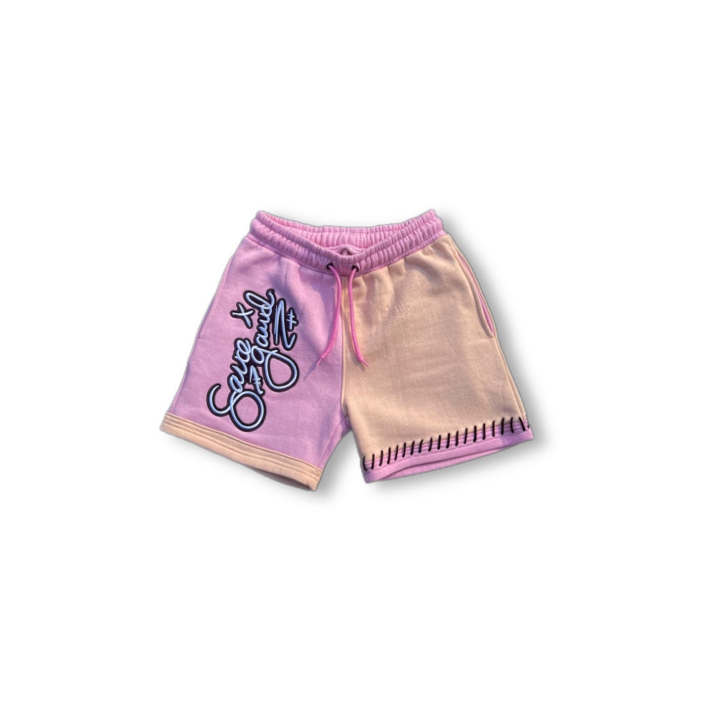 Pink Color Block Shorts