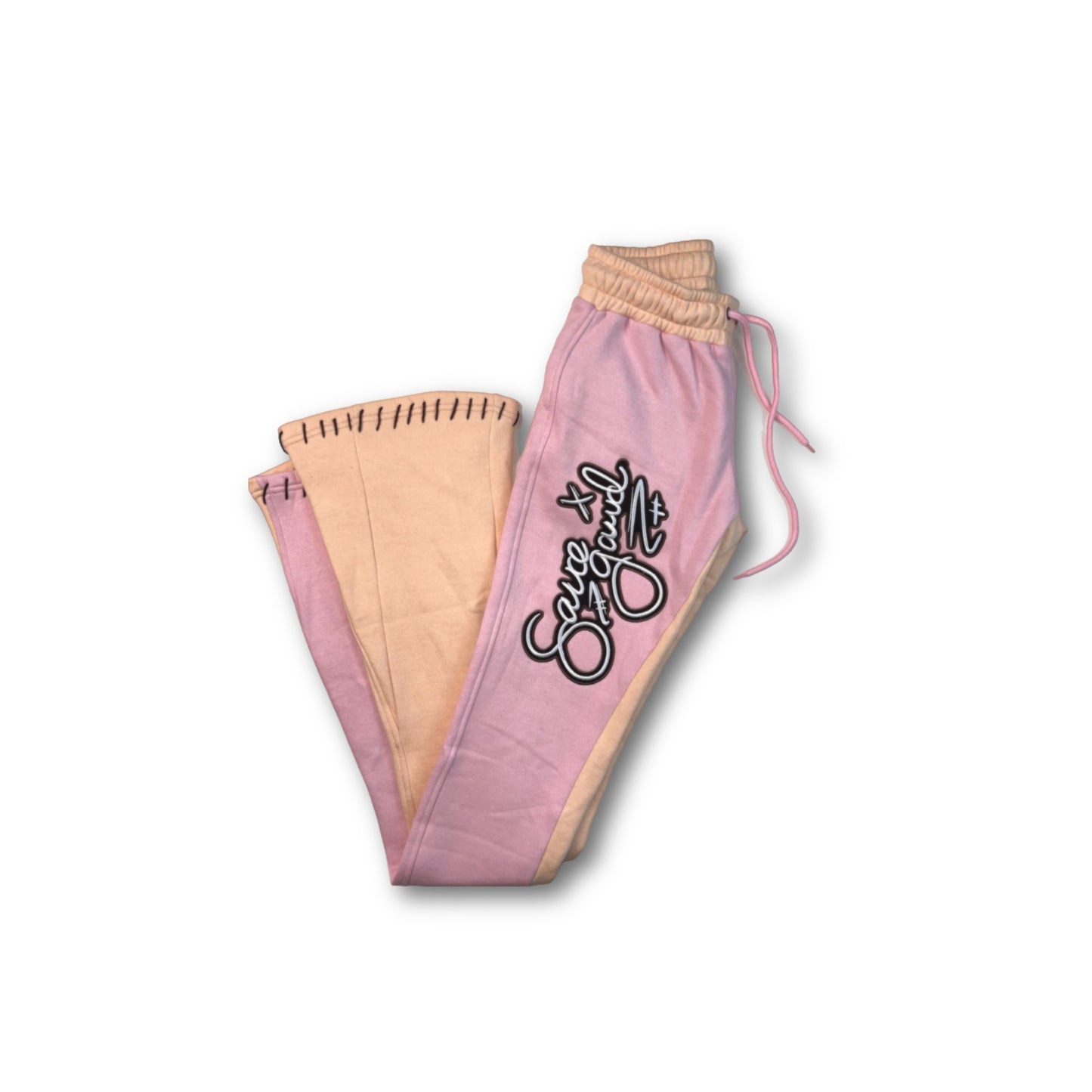 Pink ColorBlock Stacked Sweats